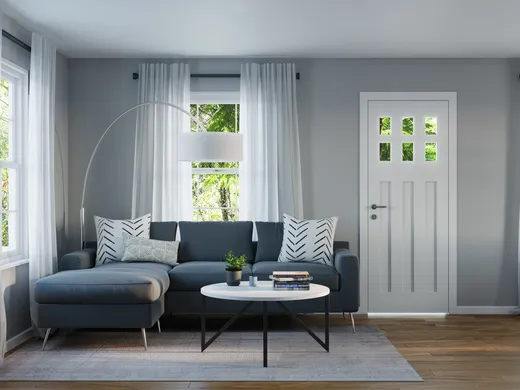 Living Room · Midcentury Modern designed by Rachel