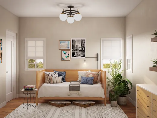 Bedroom · Midcentury Modern designed by Fendy
