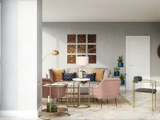 Living Room · Contemporary designed by Aleena