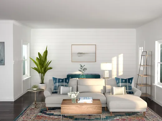 Living Room · Midcentury Modern designed by Kayla