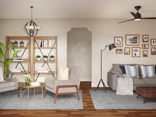Living Room · Midcentury Modern designed by Sofia
