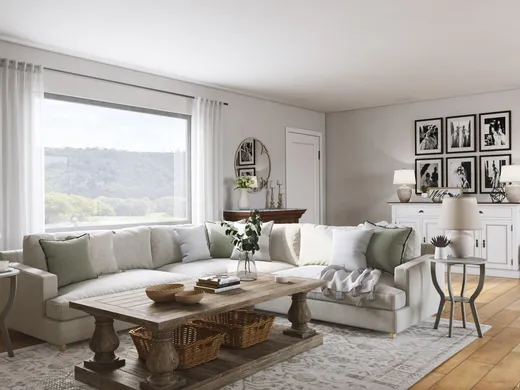 Living Room · Farmhouse designed by Kelsey