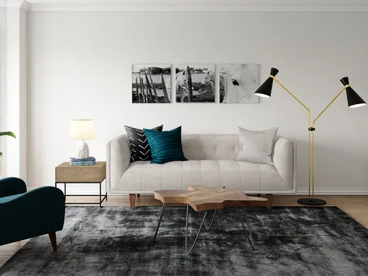 Living Room · Midcentury Modern designed by Sara