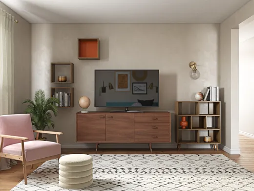 Living Room · Midcentury Modern designed by Edith