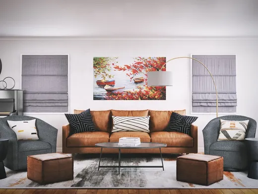 Living Room · Midcentury Modern designed by Jacqueline