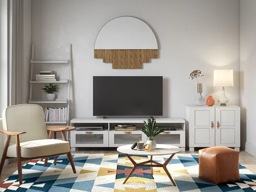 Living Room · Midcentury Modern designed by Leslie