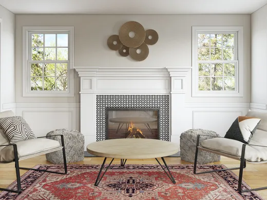 Living Room · Midcentury Modern designed by Rebecca