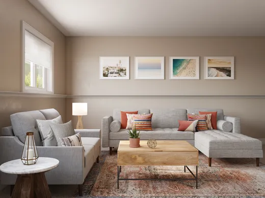 Living Room · Eclectic designed by Aleena