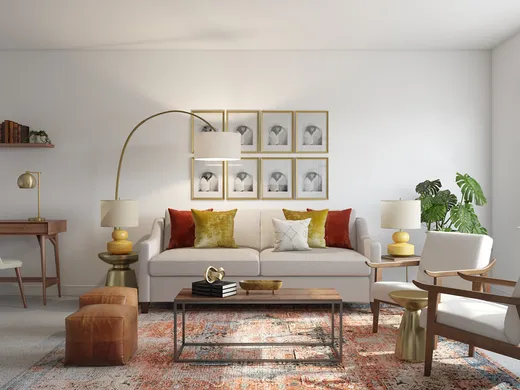 Living Room · Midcentury Modern designed by Ghianella