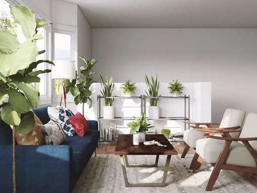 Living Room · Midcentury Modern designed by Jodi