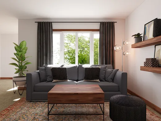 Living Room · Midcentury Modern designed by Kyla