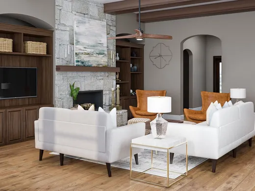 Living Room · Glam designed by Erica