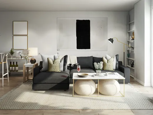 Living Room · Contemporary designed by Kelcy