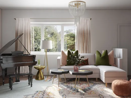 Living Room · Eclectic designed by Janice