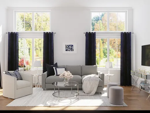 Living Room · Contemporary designed by Charna
