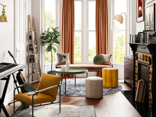 Living Room · Eclectic designed by Weiran