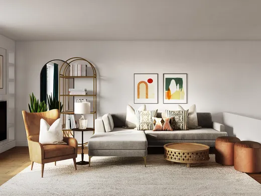 Living Room · Midcentury Modern designed by Shirley