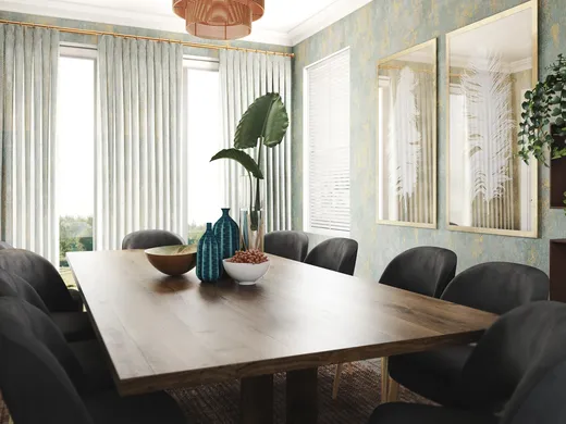 Dining Room · Contemporary designed by Apoovra