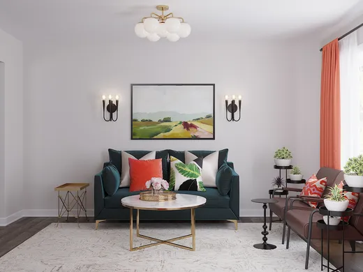 Living Room · Contemporary designed by Erin