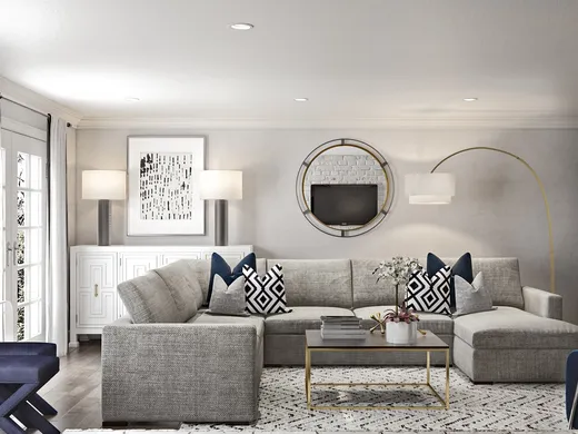 Living Room · Contemporary designed by Tracie