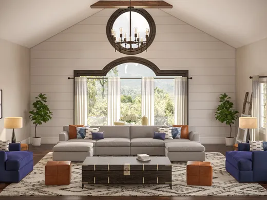 Living Room · Midcentury Modern designed by Sandra