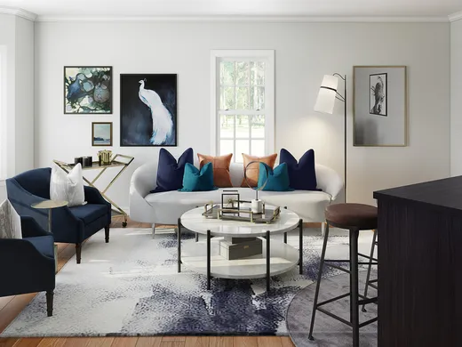 Living Room · Contemporary designed by Karen