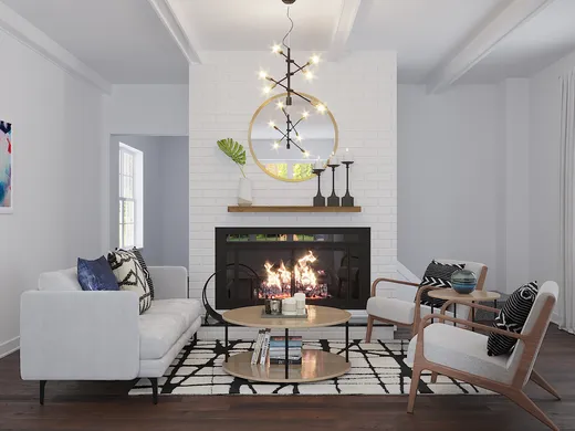 Living Room · Midcentury Modern designed by Sara