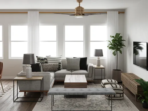 Living Room · Midcentury Modern designed by Matthew