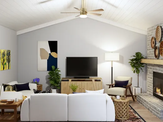 Living Room · Midcentury Modern designed by Justin