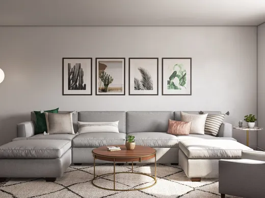 Living Room · Midcentury Modern designed by Seireen