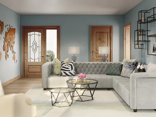 Living Room · Contemporary designed by Erin