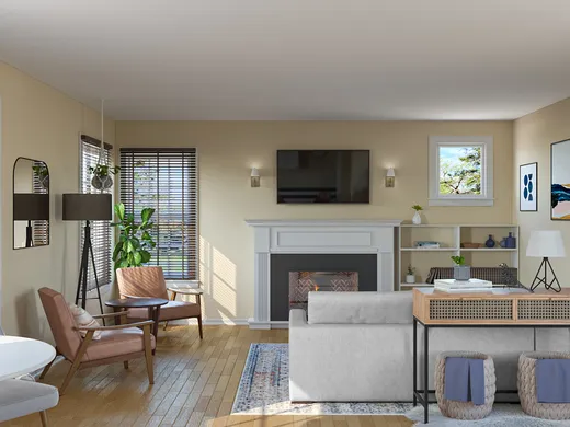 Living Room · Midcentury Modern designed by Lindsay