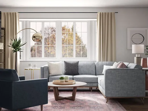 Living Room · Midcentury Modern designed by Katie