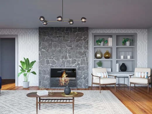 Living Room · Midcentury Modern designed by Sofia