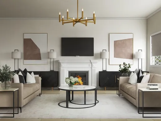 Living Room · Contemporary designed by Kelcy