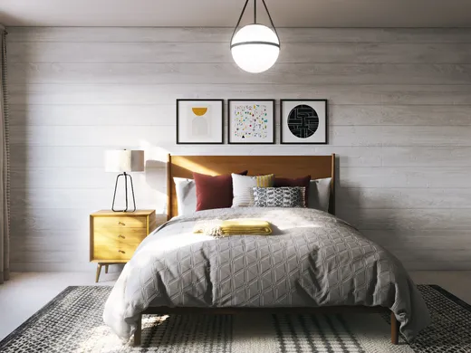 Bedroom · Midcentury Modern designed by Jessie