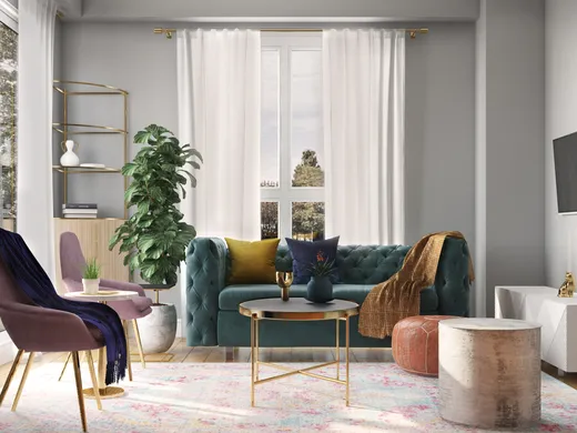 Living Room · Contemporary designed by Apoovra