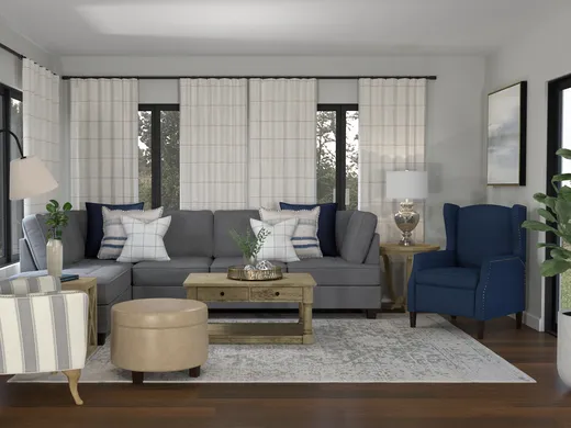 Living Room · Transitional designed by Cathrine