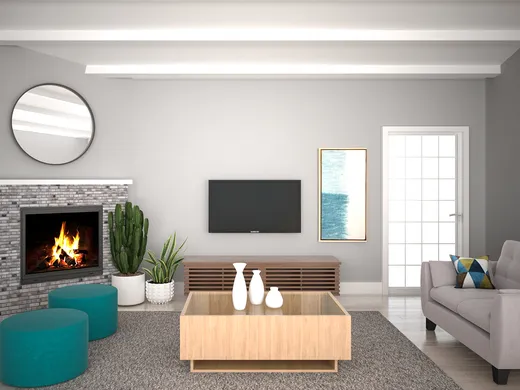 Living Room · Transitional designed by Savannah