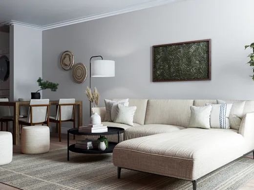Living Room · Midcentury Modern designed by Megan