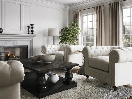 Living Room · Transitional designed by Rumki