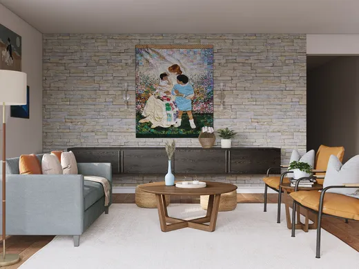 Living Room · Midcentury Modern designed by Carolyn