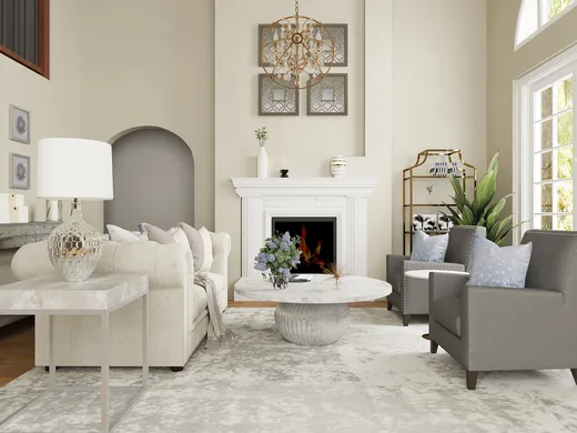 Living Room · Contemporary designed by Katie
