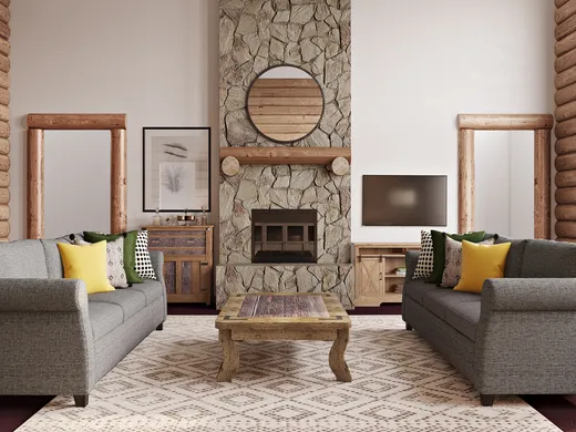 Living Room · Farmhouse designed by Camille