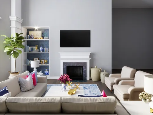 Living Room · Glam designed by Kelsey