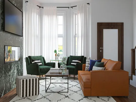 Living Room · Midcentury Modern designed by Shelly