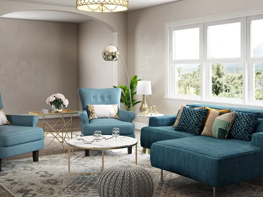 Living Room · Glam designed by Maggie