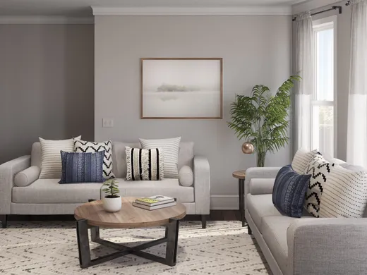 Living Room · Midcentury Modern designed by Tenesha