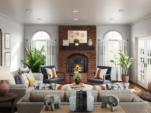 Living Room · Transitional designed by Moumita