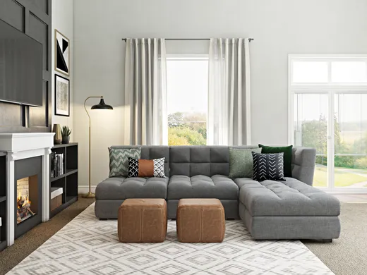 Living Room · Midcentury Modern designed by Jacquelyn